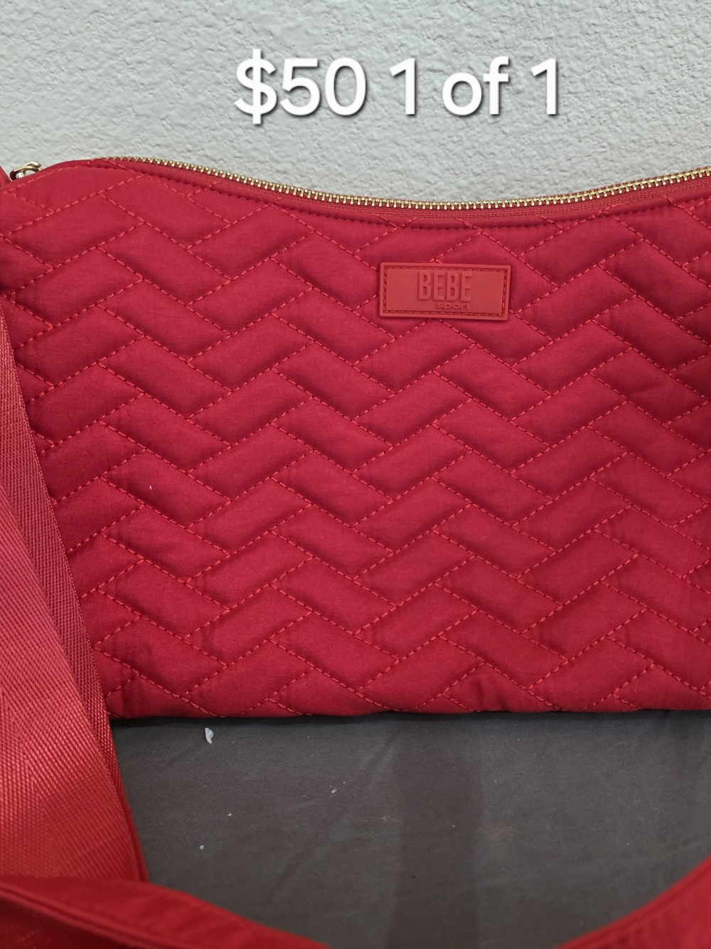 Bebe Sport Lottie Quilted Nylon Shoulder Bag